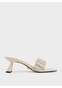 Pleated Sculptural Heel Sandals