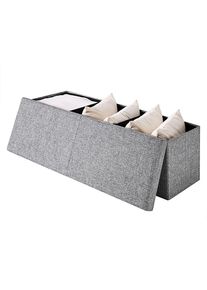 Casaria® Sedile a panchina grigio chiaro 115x38x38cm