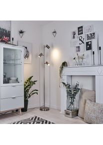hofstein Lampadaire Javel Chrome, Nickel mat, 3 lumières