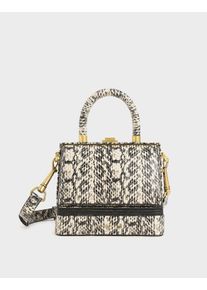 Snake Print Accordion Bag