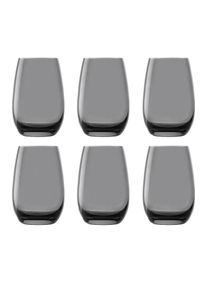 ich-zapfe Verres à eau, Verres à boire, Verres à jus - Colorés, Elements, Lot de 6, Gris fumé, 335ml