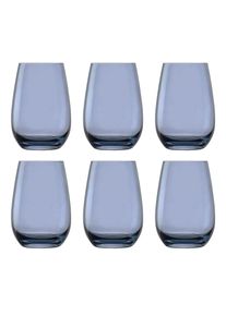 ich-zapfe Verres à eau, Verres à boire, Verres à jus - Colorés, Elements, Lot de 6, Bleu-gris, 465ml
