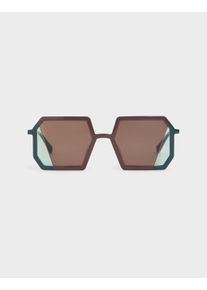 Two-Tone Geometric Sunglasses