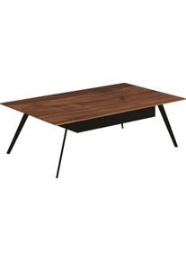 Gwinner , Couchtisch »CT511«, furnierte Oberplatte in zwei Hölzern, mit Metallgestell und Schubkasten , braun