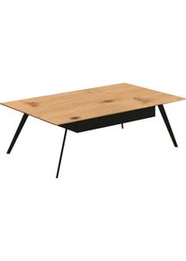 Gwinner , Couchtisch »CT511«, furnierte Oberplatte in zwei Hölzern, mit Metallgestell und Schubkasten , braun