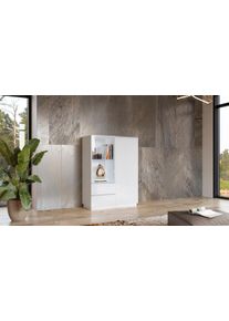 Helvetia , Highboard »Helio«, Höhe 136 cm , weiß