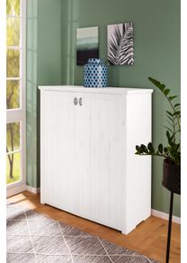 Home Affaire , Highboard »Hoyer«, aus Kiefer massiv, mit dekorative Frässungen, Breite 108 cm , weiß