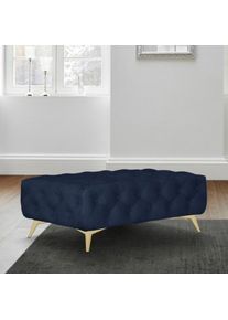 LEONIQUE , Polsterhocker »Amaury«, Passend zur "Amaury"-Polsterserie, mit aufwändiger Knopfheftung, Breite 120 cm, wahlweise Füße in chromfarben,...