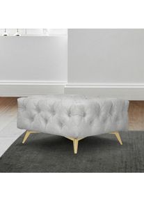 LEONIQUE , Polsterhocker »Amaury«, Passend zur "Amaury"-Polsterserie, mit aufwändiger Knopfheftung, Breite 80cm, wahlweise Füße in chromfarben,...