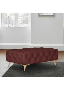 LEONIQUE , Polsterhocker »Amaury«, Passend zur "Amaury"-Polsterserie, mit aufwändiger Knopfheftung, Breite 120 cm, wahlweise Füße in chromfarben,...