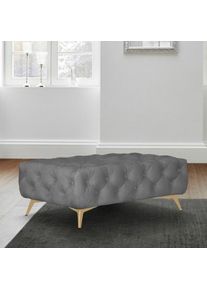 LEONIQUE , Polsterhocker »Amaury«, Passend zur "Amaury"-Polsterserie, mit aufwändiger Knopfheftung, Breite 120 cm, wahlweise Füße in chromfarben,...