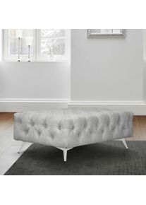 LEONIQUE , Polsterhocker »Amaury«, Passend zur "Amaury"-Polsterserie, mit aufwändiger Knopfheftung, Breite 120 cm, wahlweise Füße in chromfarben,...