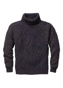 Inis Meáin Mens turtleneck sweater Blue-Braun, S
