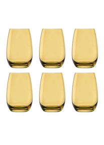 ich-zapfe Verres à eau, Verres à boire, Verres à jus - Colorés, Elements, Lot de 6, Ambre, 335ml