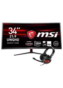 MSI , LED-Monitor (3440x1440, UWQHD, 100Hz) + Gaming Headset »SET1929«