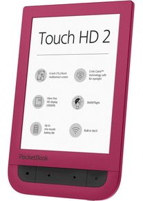 PocketBook , eBook Reader / eReader , rot , Soft-Touch-Gehäuse für angenehme Haptik