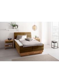 OTTO products , Boxspringbett »Jenna«, ohne LED-Beleuchtung, mit zertifizierten, recycelten Bezugsstoffen, mit Bettkasten, auch Härtegrad 4...