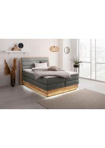 OTTO products , Boxspringbett, mit LED-Beleuchtung, mit zertifizierten, recycelten Bezugsstoffen, mit Bettkasten, auch Härtegrad 4 erhältlich! , grau