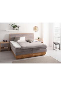 OTTO products , Boxspringbett »Jenna«, ohne LED-Beleuchtung, mit zertifizierten, recycelten Bezugsstoffen, mit Bettkasten, auch Härtegrad 4...