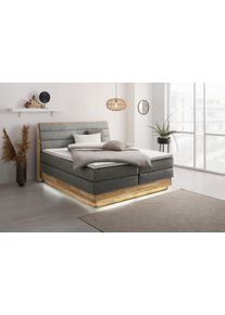 OTTO products , Boxspringbett »Jenna«, ohne LED-Beleuchtung, mit zertifizierten, recycelten Bezugsstoffen, mit Bettkasten, auch Härtegrad 4...