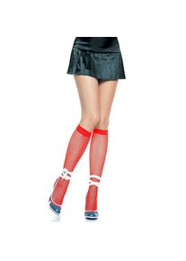 Leg Avenue Fishnet knee highs classic red