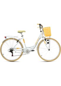 KS-Cycling KS Cycling , Cityrad &raquo;Cantaloupe&laquo;, 6 Gang, Shimano, Tourney Schaltwerk, Kettenschaltung , wei&szlig; , Fahrrad