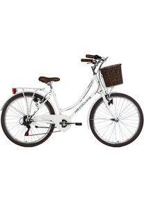 KS-Cycling KS Cycling , Cityrad &raquo;Stowage&laquo;, 6 Gang, Shimano, Tourney Schaltwerk, Kettenschaltung , wei&szlig; , Fahrrad