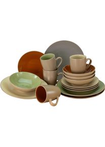 Creatable , Kombiservice &raquo;Urban Jungle&laquo;, (Set, 16 tlg.), moderne Coupeform; 4 warme Wohnraumtonfarben , bunt