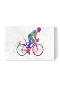 Canvas Print "Cyclist runner in watercolor" artboxONE Wallart
