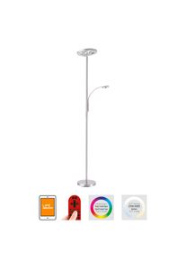 Leuchten-Direkt LOLAsmart-ROCCO Lámpara de Pie LED Acero bruñido, 1 luz, Mando a distancia