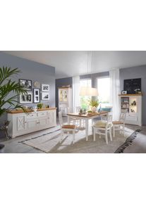 Premium collection by Home affaire , Stuhl &raquo;Marissa&laquo;, 2 St., Landhaus-Design pur , braun , wei&szlig;-honigfarben