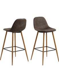 Andas , Bistrostuhl »Willy«, Luxus-Microfaser, Gestell aus Metall, Sitzpolsterung aus pflegeleichten Kunstleder, oder Webstoff, Sitzhöhe 73 cm , braun