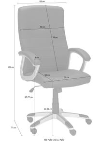 Inosign , Chefsessel »Willis«, 1 St., Kunstleder, Sitzhöhe 44-54 cm , weiß