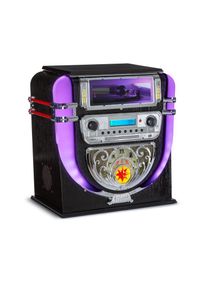 Auna Graceland Mini, Jukebox, CD lejátszó, lemezjátszó, DAB+/FM rádió, LED