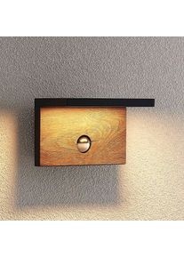 LUCANDE Lignus LED outdoor wall lamp motion sensor