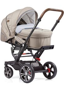 Gesslein , Kombi-Kinderwagen &raquo;F6 Air+, schwarz/tabak mit Tragetasche C2 Compact, beige meliert/Sterne marine/jeansblau&laquo;, Made in Germany;...