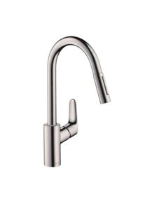 Hansgrohe Focus M41 Robinet monocommande avec bec extractible acier inoxydable brossé 31815800