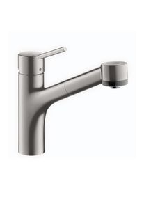 Hansgrohe Talis M52 Robinet de cuisine monocommande avec bec extractible et sBox acier inoxydable brossé 73860800