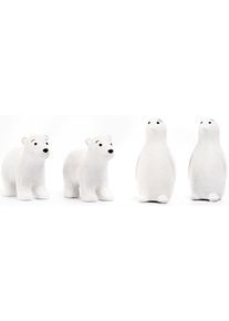 Fabriano , Tierfigur &raquo;Enno & Finn&laquo;, (Set, 4 St., 2x Eisb&auml;r und 2x Pinguin) , wei&szlig;