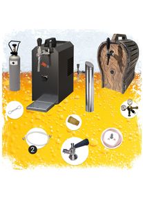 ich-zapfe Complete set voor onder de toonbank - Biertap JET 30 1-kraans, droogkoeler, 35 liter/uur Thuistap, Bierkoeler met houten vat