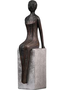 KRONO , Dekofigur &raquo;Elisabeth&laquo;, (1 St.), H&ouml;he ca. 41 cm , silberfarben , anthrazit-silberfarben