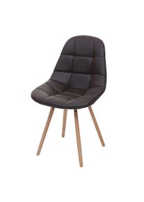 Esszimmerstuhl HWC-A60 II, Stuhl Küchenstuhl, Retro 50er Jahre Design ~ Kunstleder braun