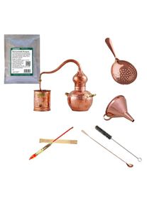 ich-zapfe Complete set Alambiek, Distilleerketel, Distillatie apparaat - Alembic Premium met zuivere gist, koper 2L