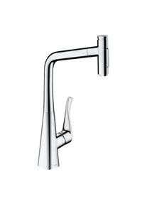 Hansgrohe Metris Select M71 Robinet de cuisine monocommande avec bec extractible et sBox chrome 73816000