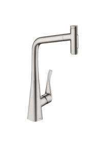 Hansgrohe Metris Select M71 Robinet de cuisine monocommande avec bec extractible et sBox acier inoxydable brossé 73816800