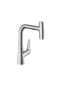 Hansgrohe Talis Select M51 Robinet de cuisine monocommande avec bec extractible et sBox acier inoxydable brossé 73868800