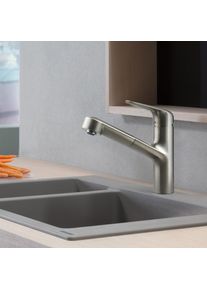 Hansgrohe Focus M42 Robinet de cuisine monocommande avec bec extractible et sBox acier inoxydable brossé 71829800