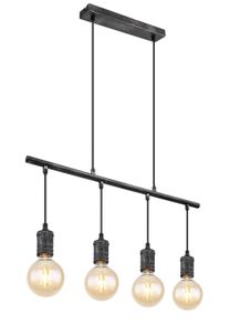 Suspension Globo OTTILIE Brun foncé, Nickel mat, 4 lumières