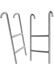 Monzana® Scala per il tappeto elastico 66cm / 2 gradini di metallo