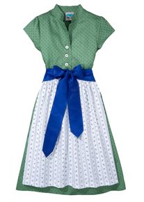 Turi Landhaus Dirndl, (2 Tlg.) Im Modischem Design grün, Größe 116 - N-Gr, Dirndl mit durchgehenden Knöpfen - auch als Kleid tragbar